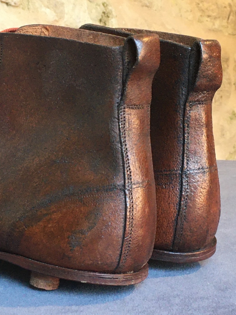 Rare pair of Edwardian football boots  View XII