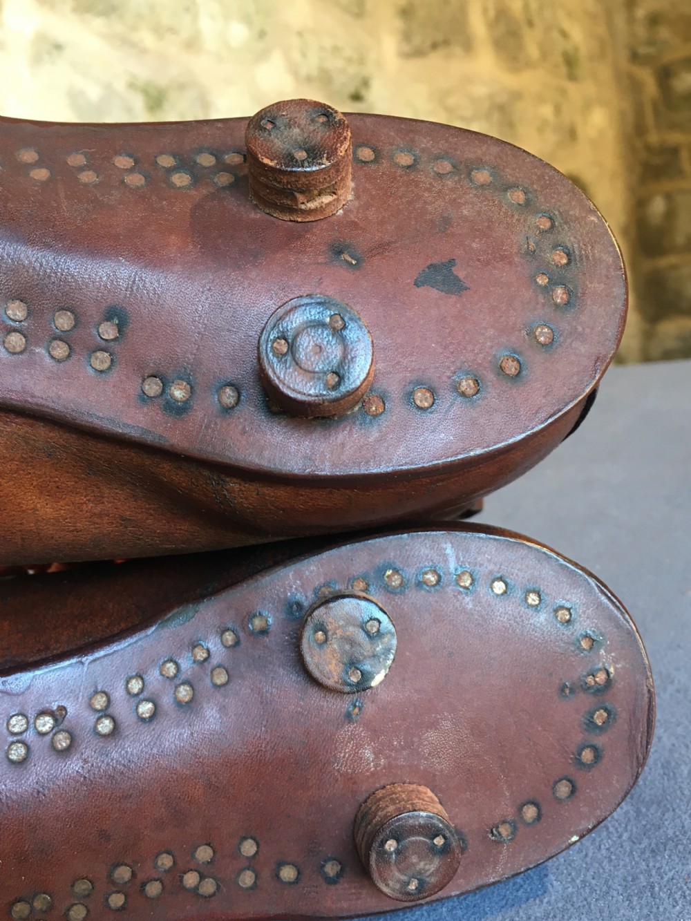 Rare pair of Edwardian football boots  View XIX