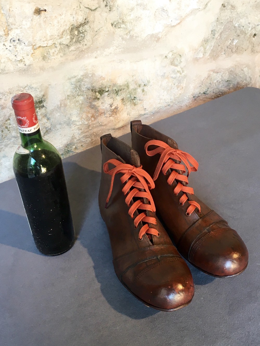 Rare pair of Edwardian football boots  View XX