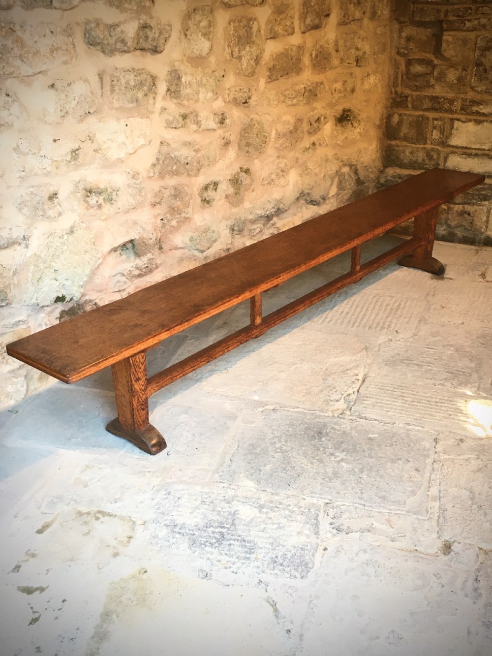  A long oak bench