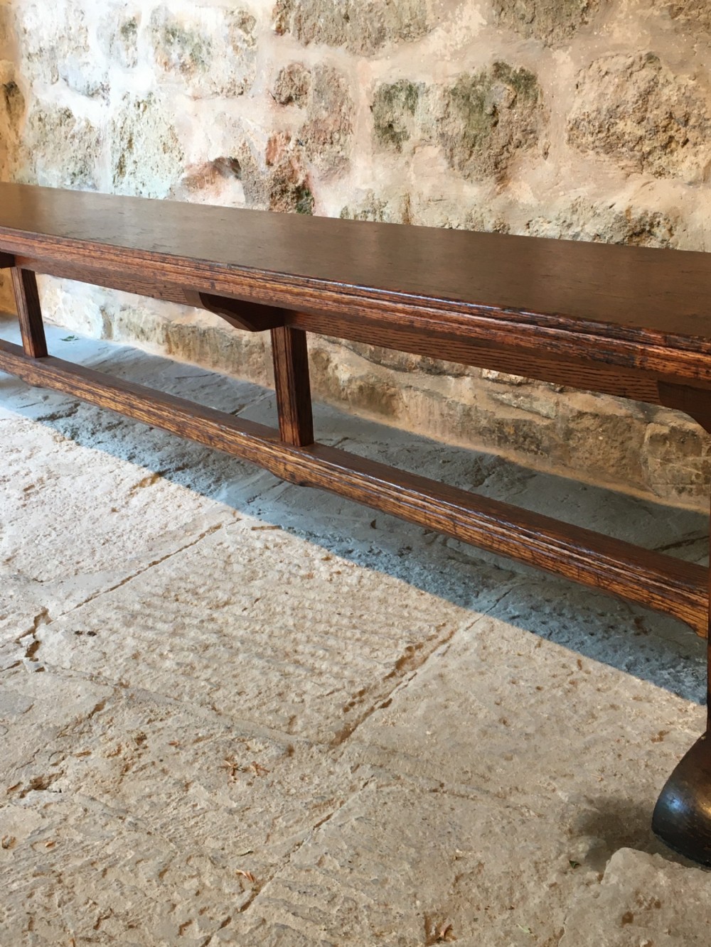  A long oak bench View VII