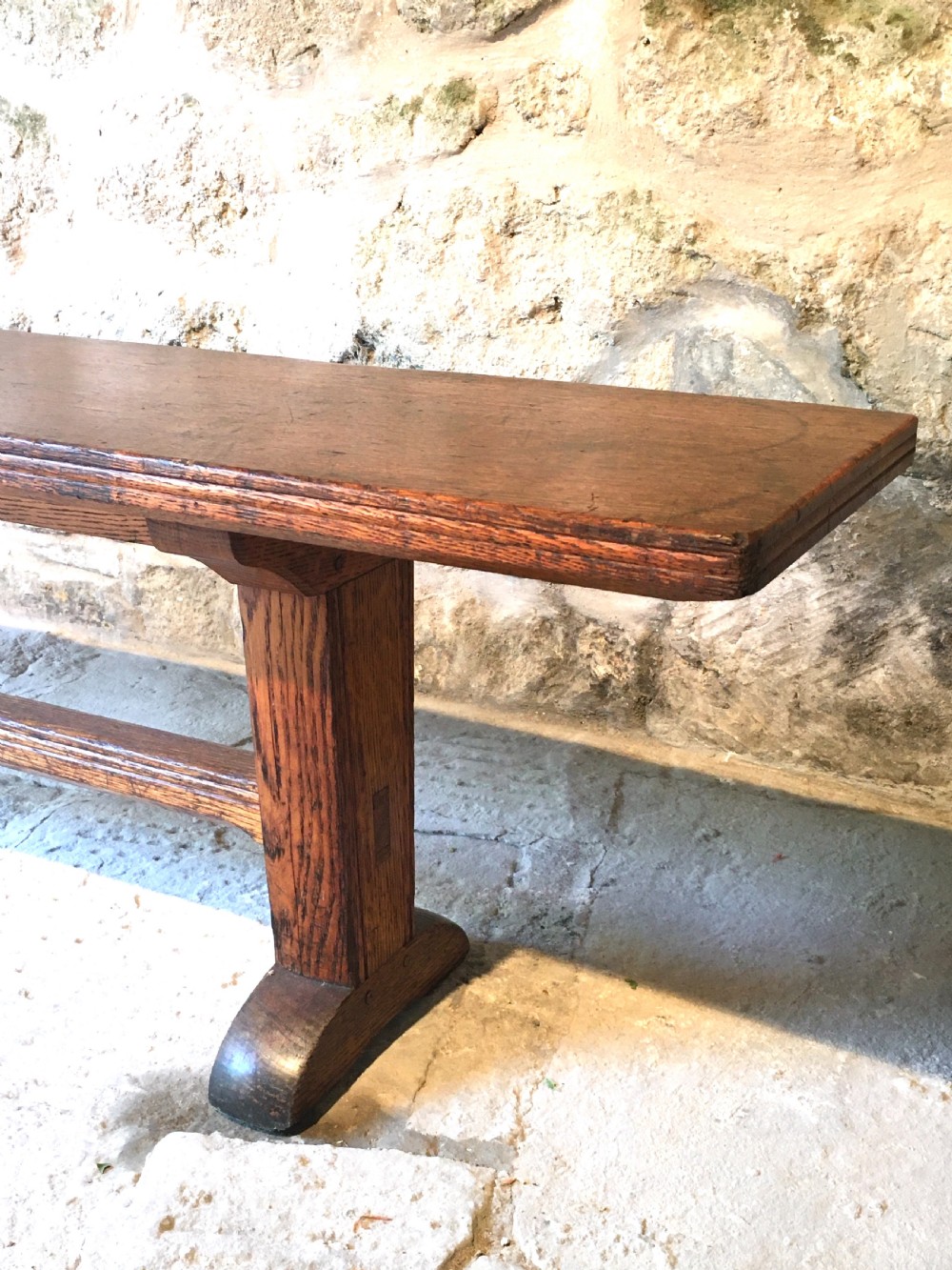 A long oak bench View VIII