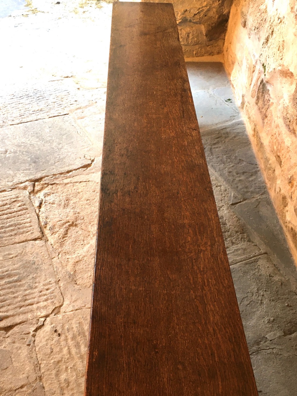  A long oak bench View XI