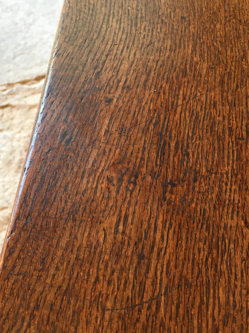  A long oak bench View XII