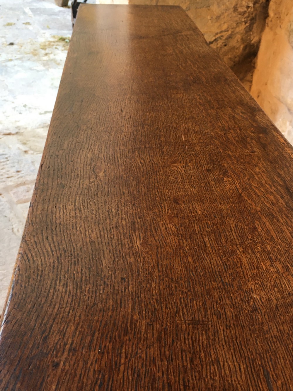  A long oak bench View XV