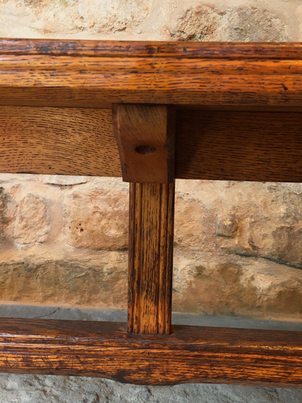  A long oak bench View XVII