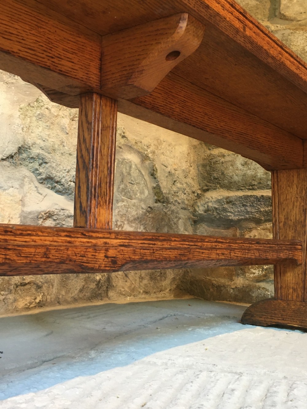  A long oak bench View XVIII