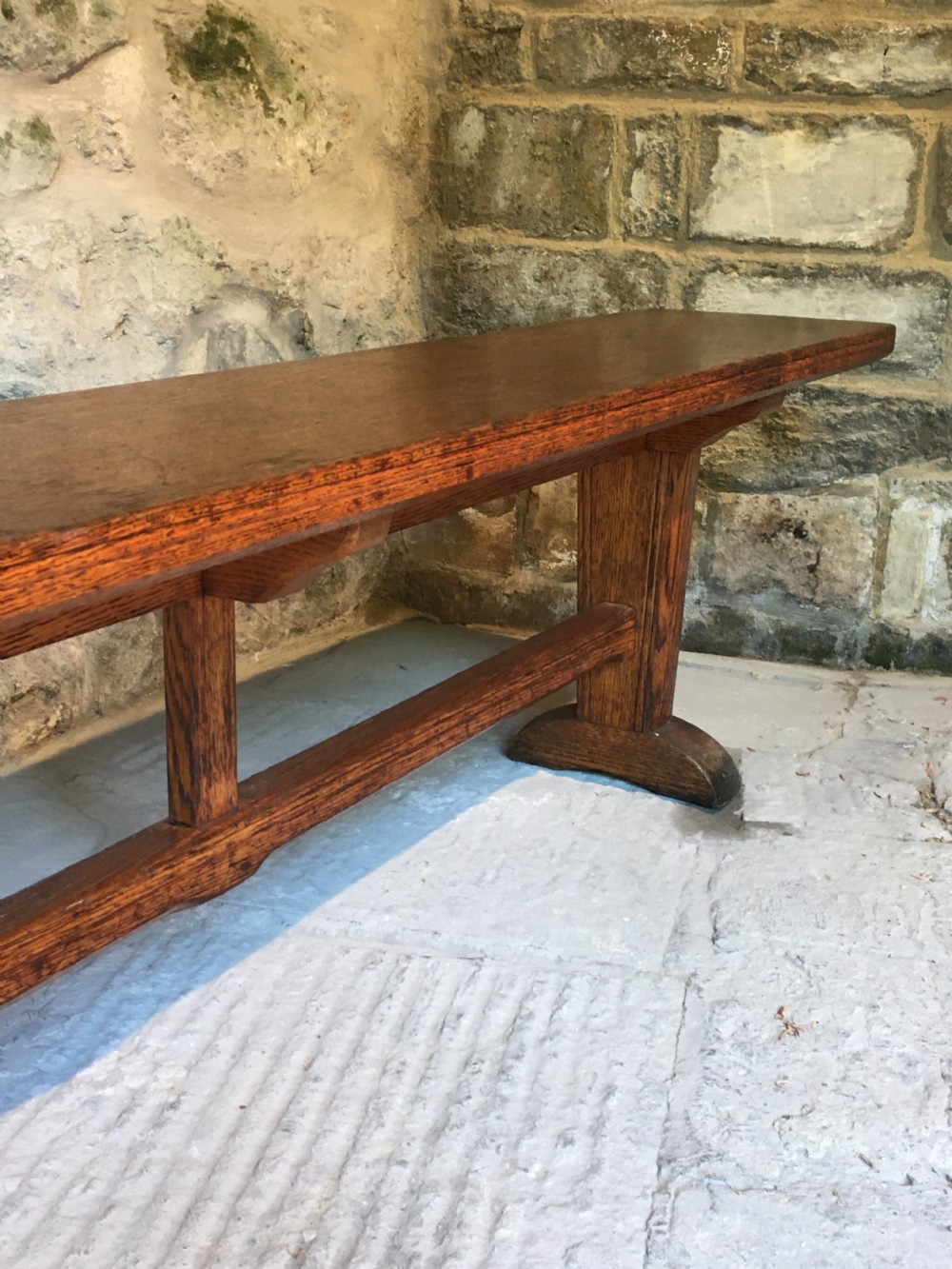  A long oak bench View XXI