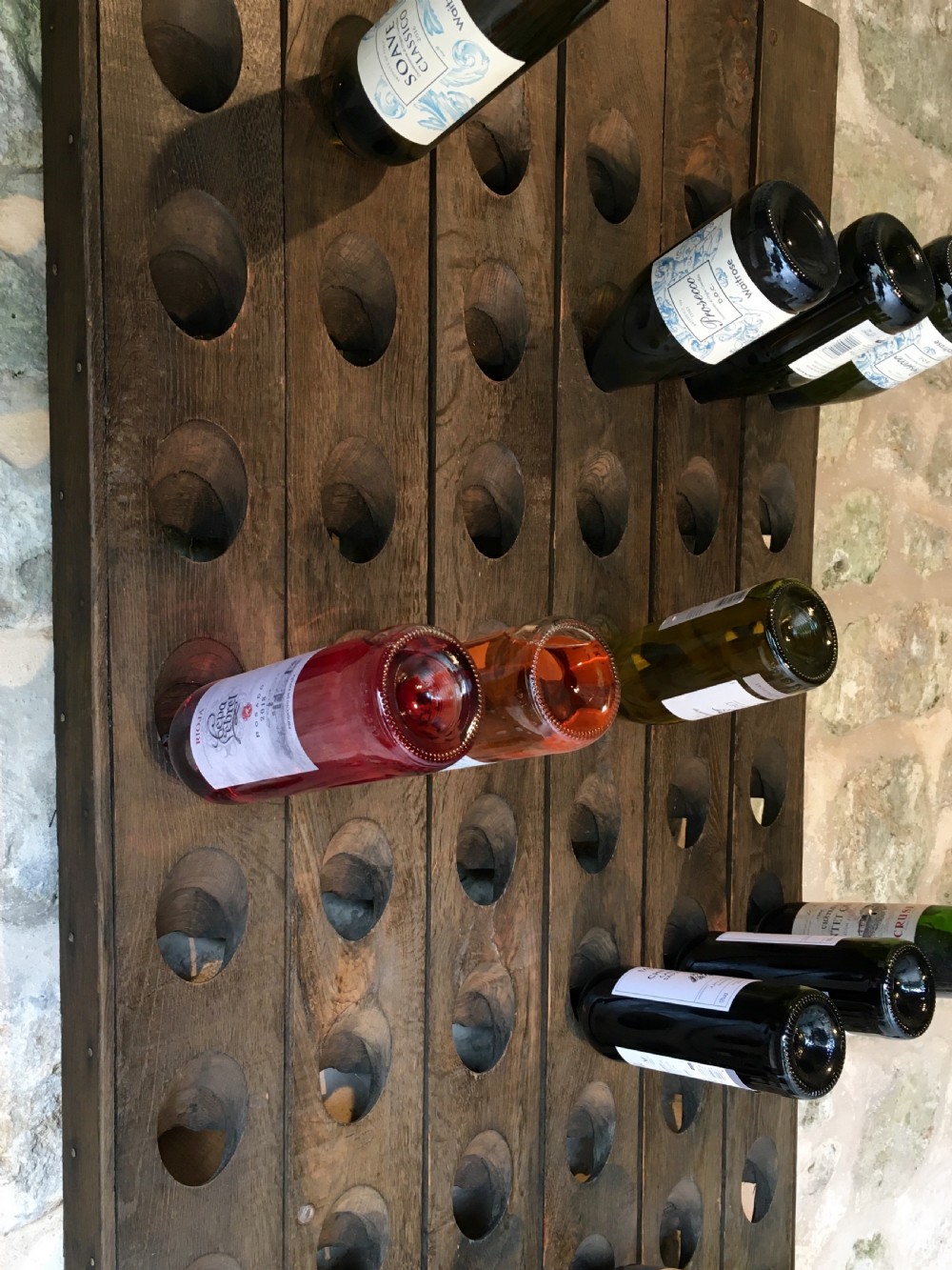 Wall-hanging 60-bottle wine rack View II