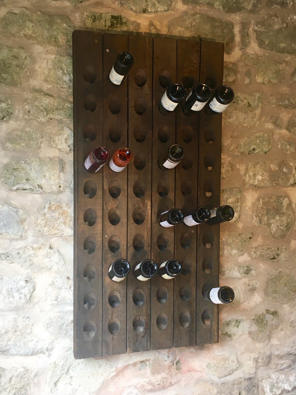 Wall-hanging 60-bottle wine rack View IV
