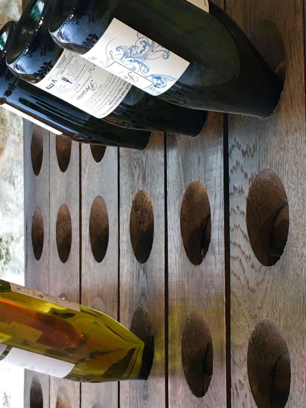 Wall-hanging 60-bottle wine rack View XIX
