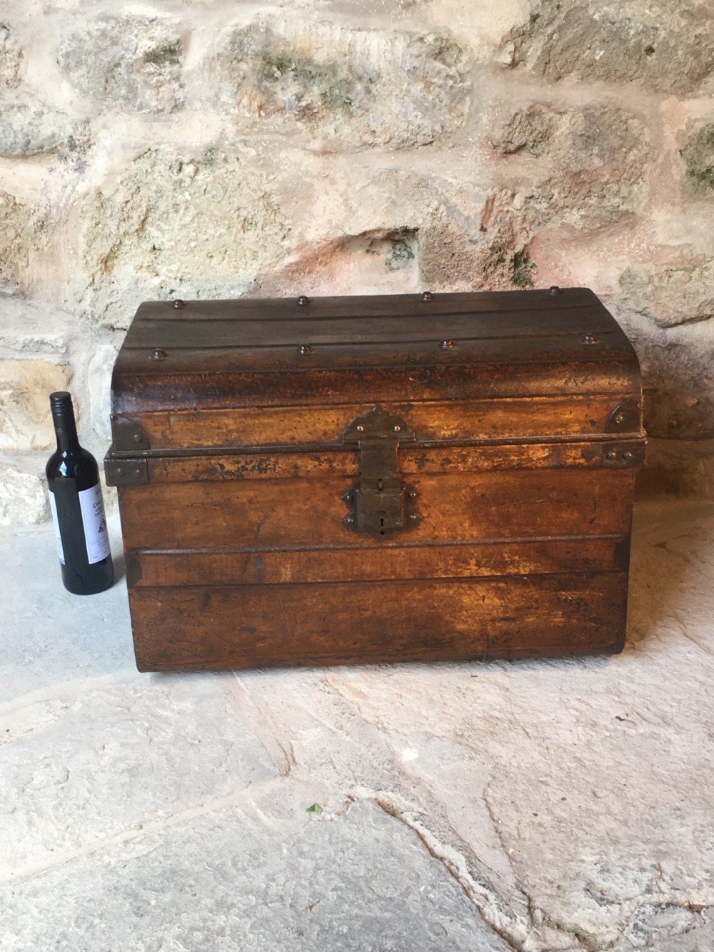 Painted Victorian storage trunk View II
