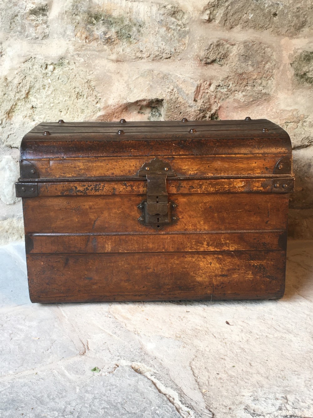 Painted Victorian storage trunk View IV