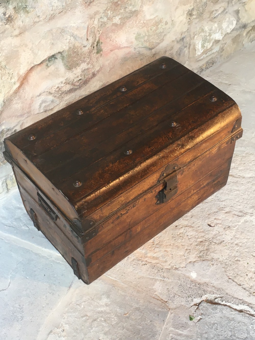 Painted Victorian storage trunk View VI