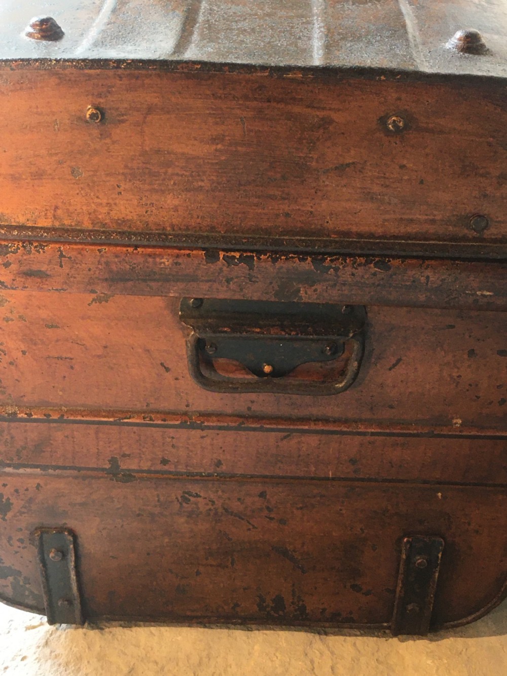 Painted Victorian storage trunk View IX