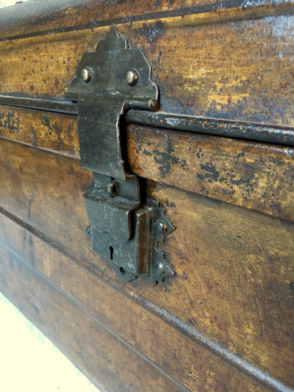 Painted Victorian storage trunk View XVI