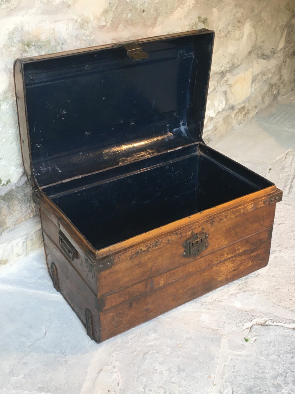 Painted Victorian storage trunk View XIX