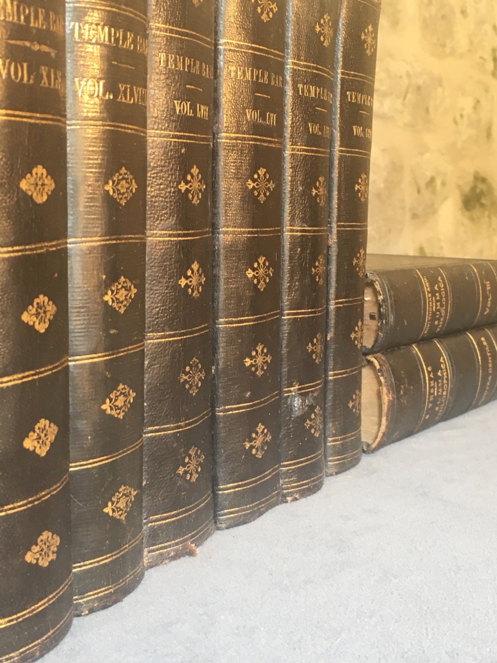 A collection of 12 leather-bound books View II