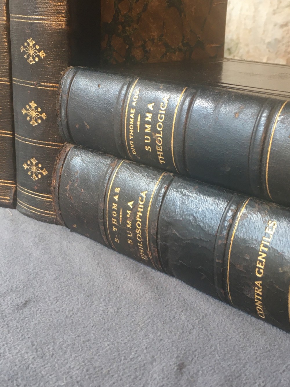 A collection of 12 leather-bound books View III