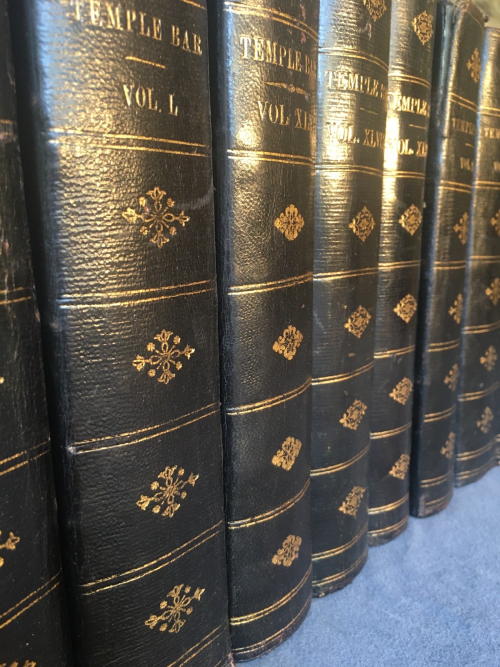 A collection of 12 leather-bound books View VII