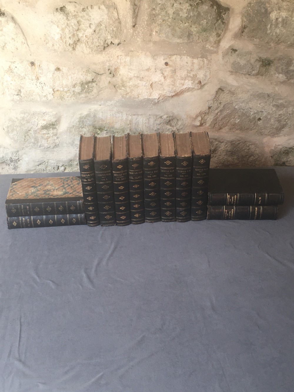 A collection of 12 leather-bound books View XII