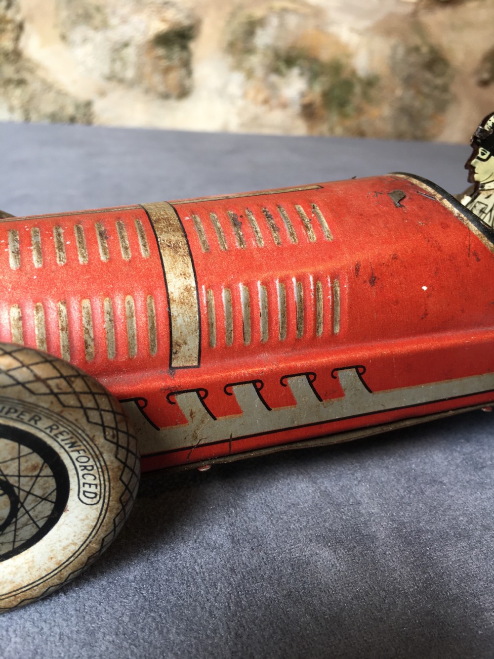 A stunning British clockwork toy racing car View X