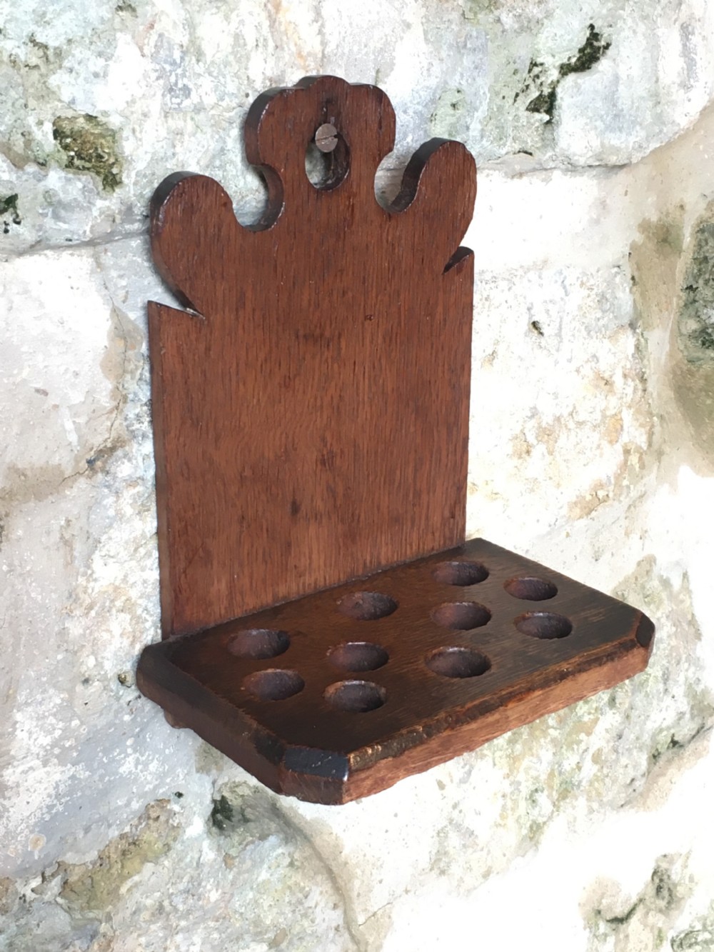 C19th spoon rack & 10 spoons View II