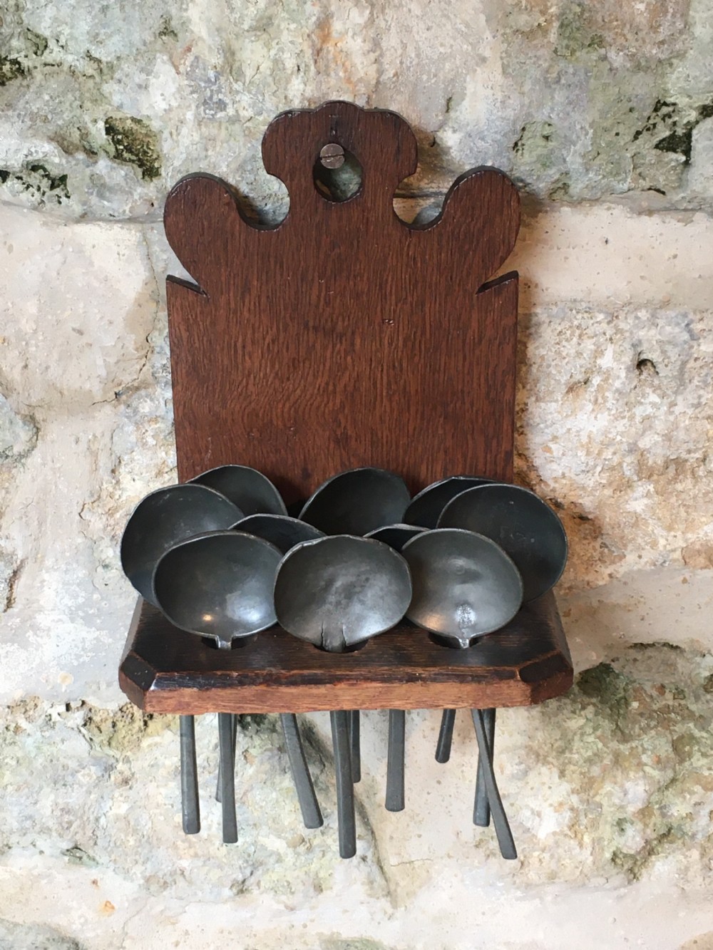 C19th spoon rack & 10 spoons View XXII