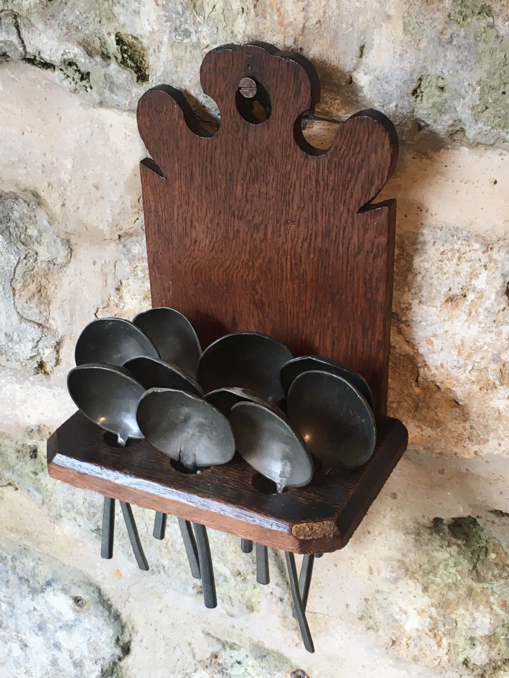 C19th spoon rack & 10 spoons View XXIII