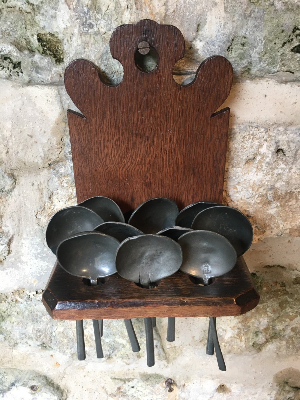 C19th spoon rack & 10 spoons View XXIV