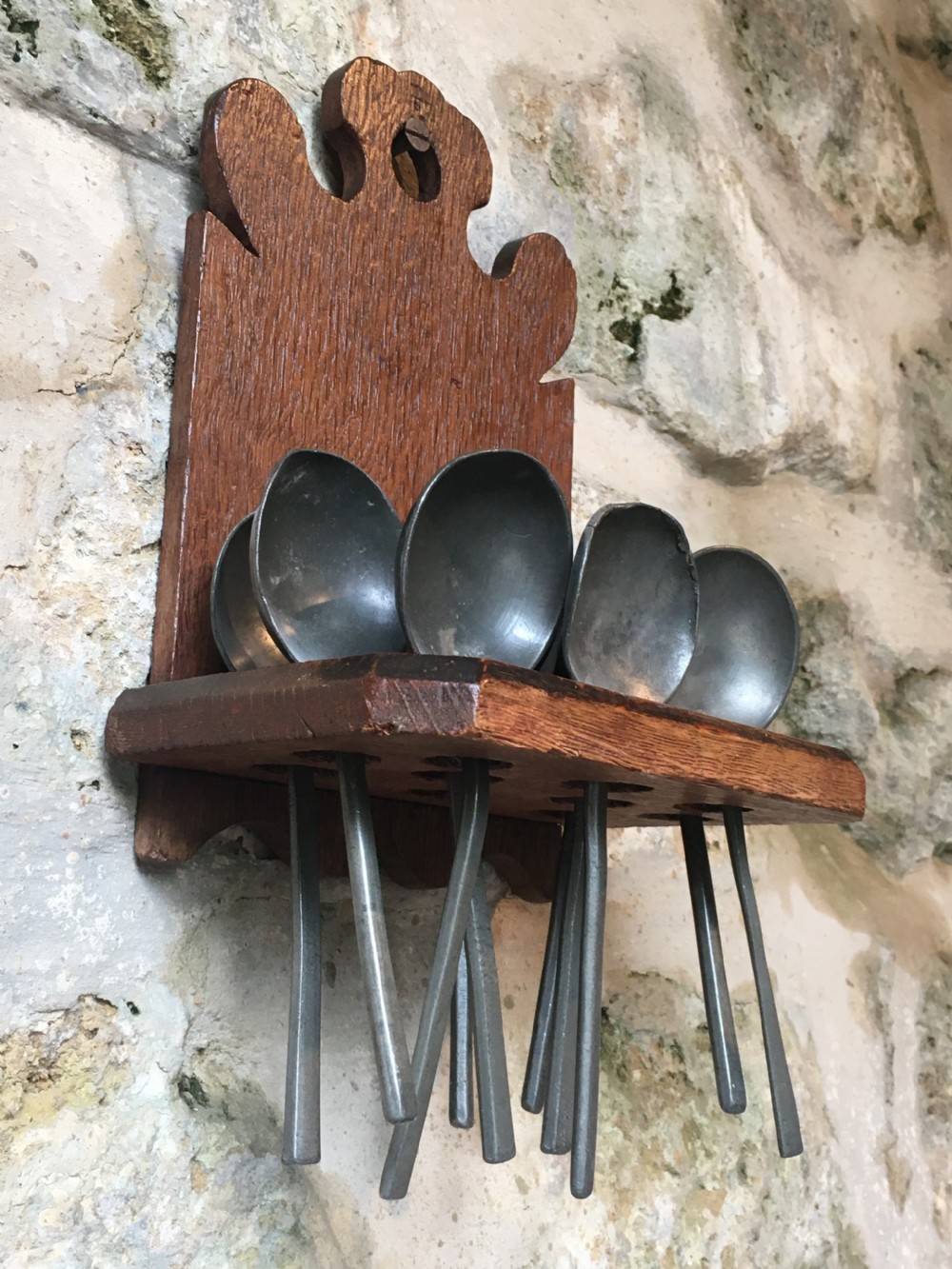 C19th spoon rack & 10 spoons View XXVI