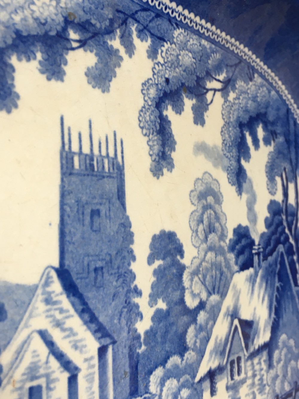 Blue & white meat plate serving platter View VIII