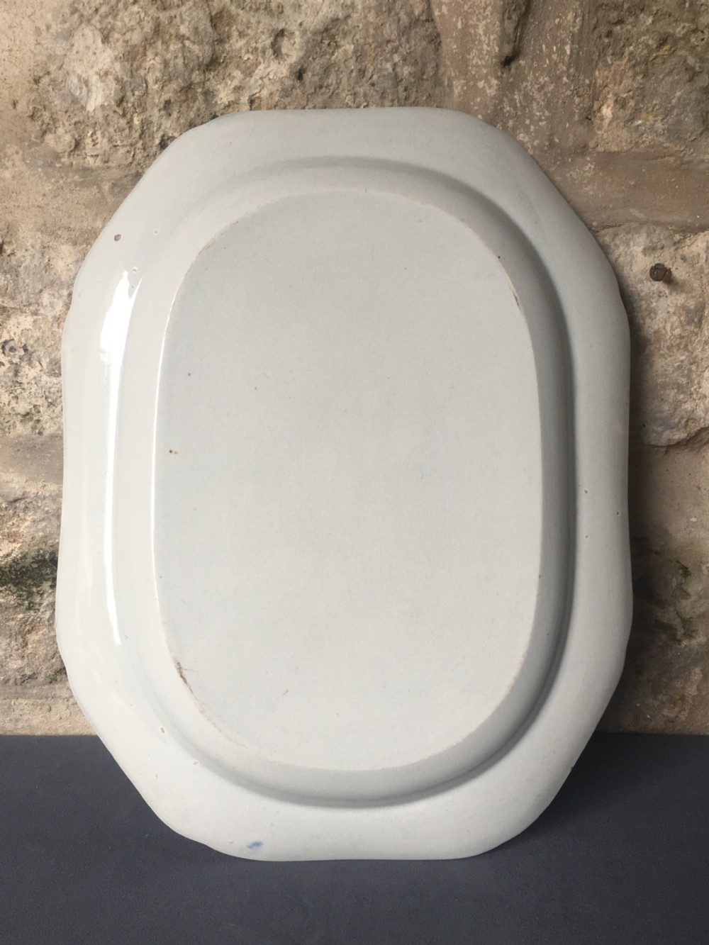 Blue & white meat plate serving platter View XIII