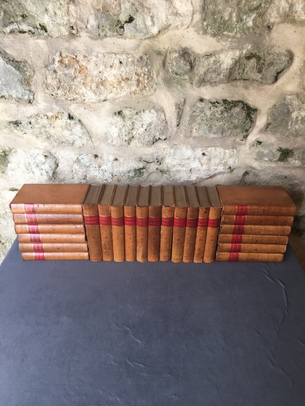A run of 23 leather-bound books View V