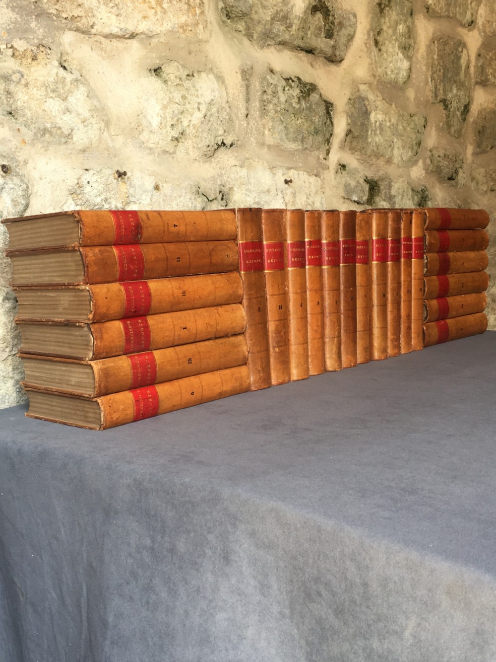A run of 23 leather-bound books View X