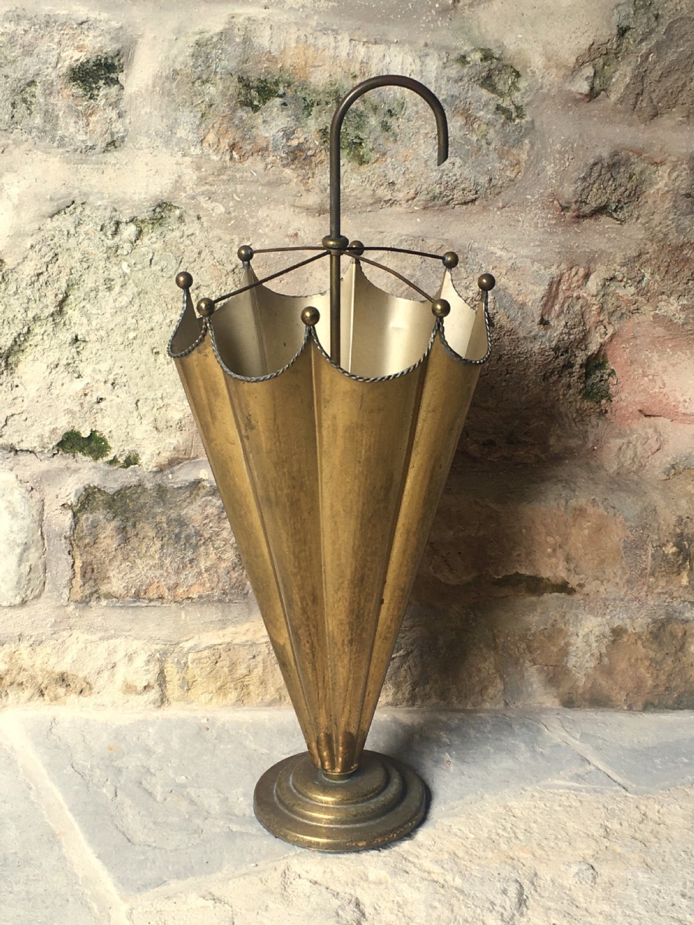 Gilt-finish umbrella/stick stand  View III