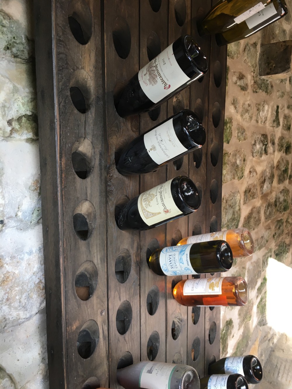 Wall-hanging solid oak wine rack View IV