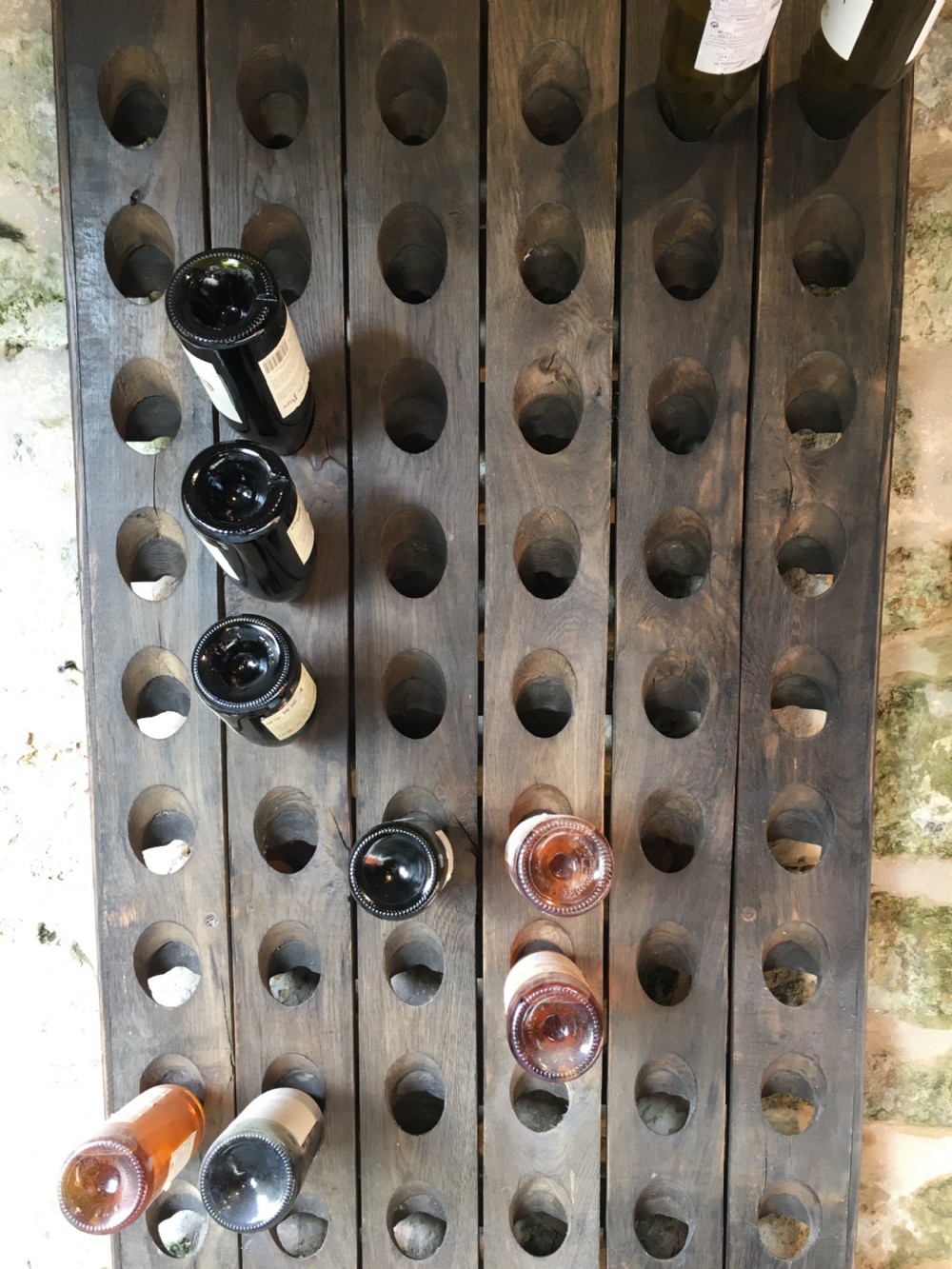 Wall-hanging solid oak wine rack View VI