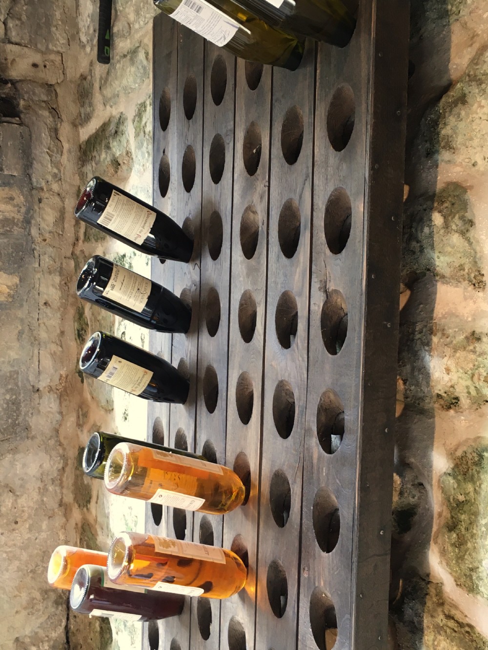 Wall-hanging solid oak wine rack View VIII