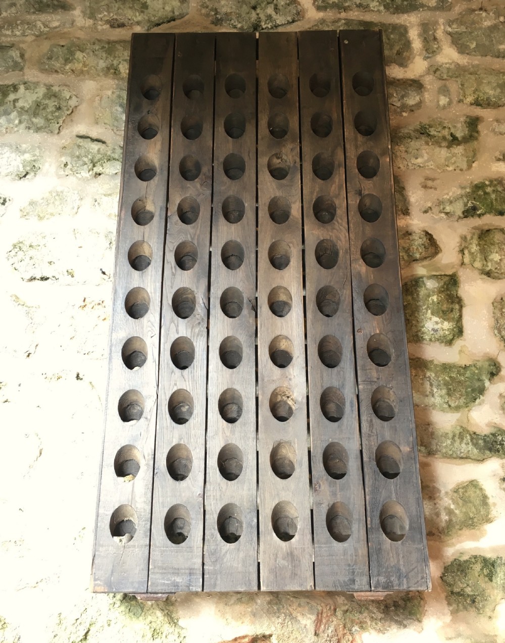 Wall-hanging solid oak wine rack View XVI