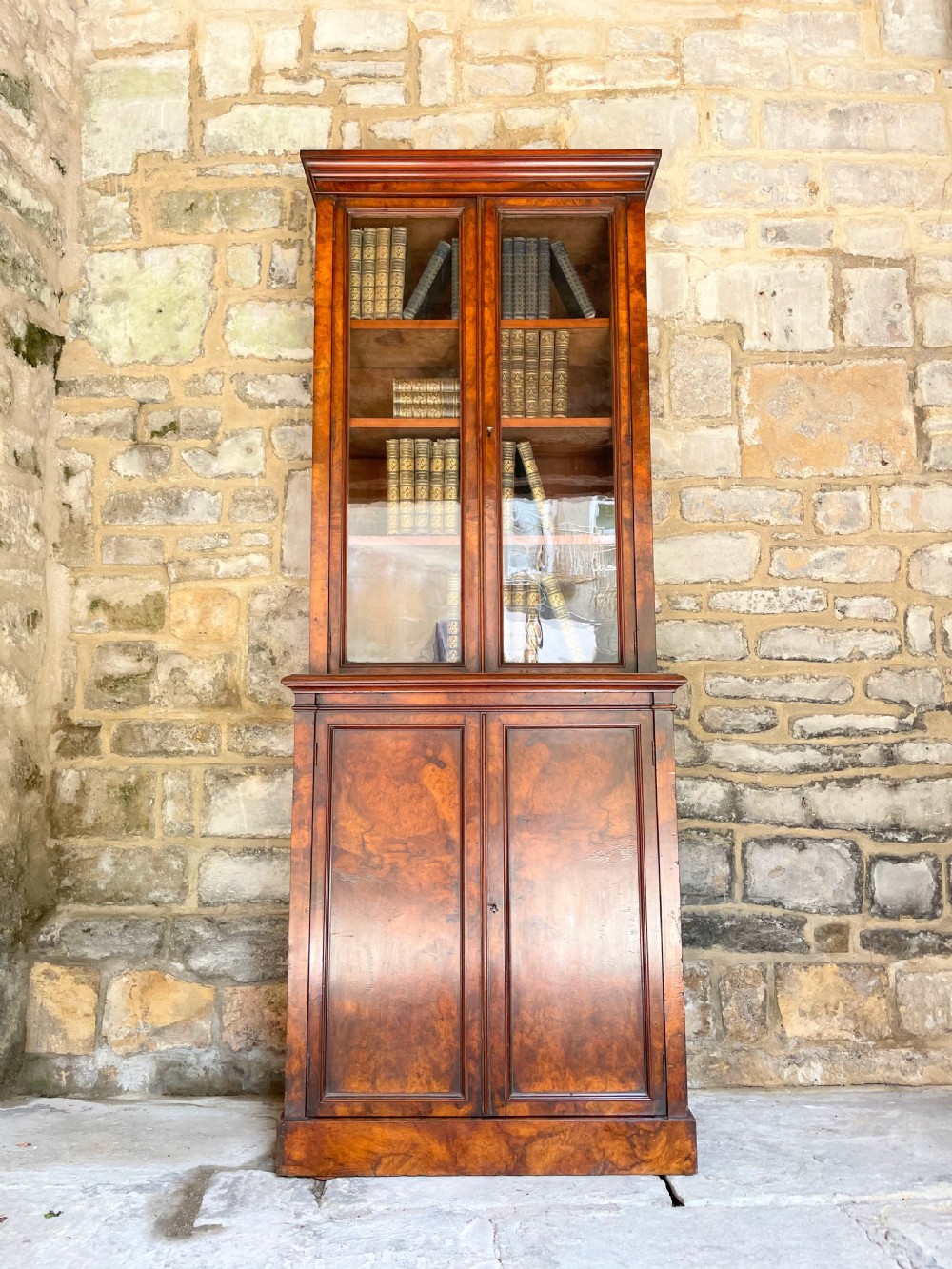 Small/medium library bookcase in burr walnut View XVI