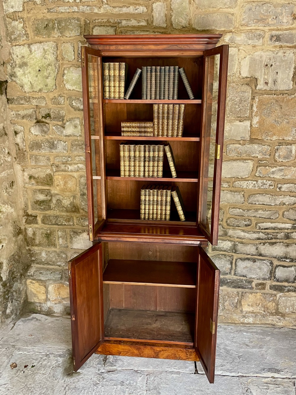 Small/medium library bookcase in burr walnut View XXIX