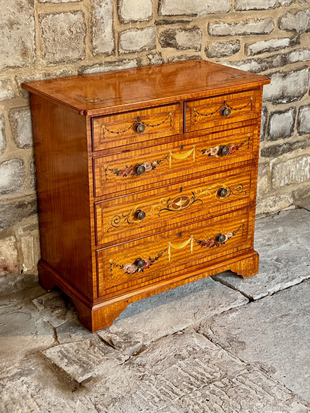 Small chest of drawers in satinwood View III