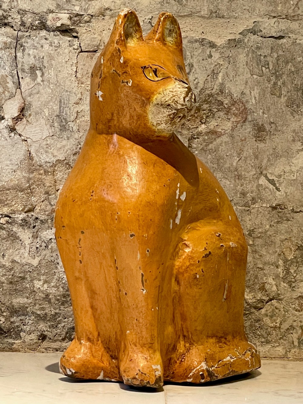 Large Painted Cat Figure