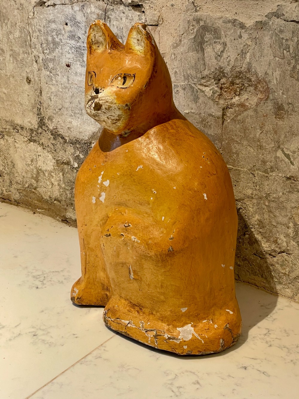 Large Painted Cat Figure View VII