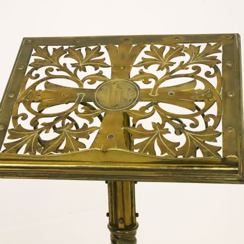 ENGLISH 1883 GILT BRASS ECCLESIASTICAL LECTERN - ADDITIONAL PHOTO 1