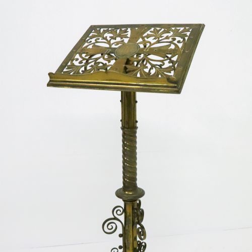 ENGLISH 1883 GILT BRASS ECCLESIASTICAL LECTERN - ADDITIONAL PHOTO 2