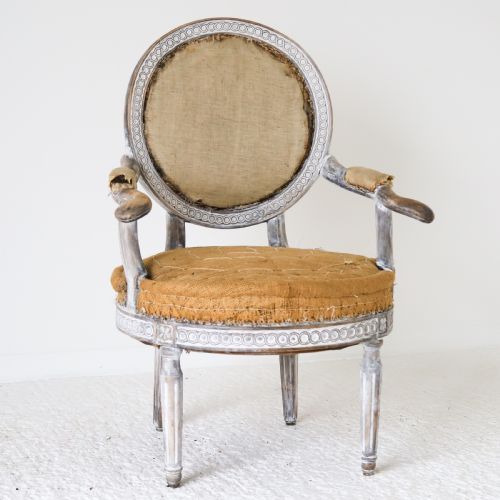 18TH CENTURY SWEDISH GUSTAVIAN ARMCHAIR WITH ORIGINAL TIME WORN PAINT - ADDITIONAL PHOTO 1