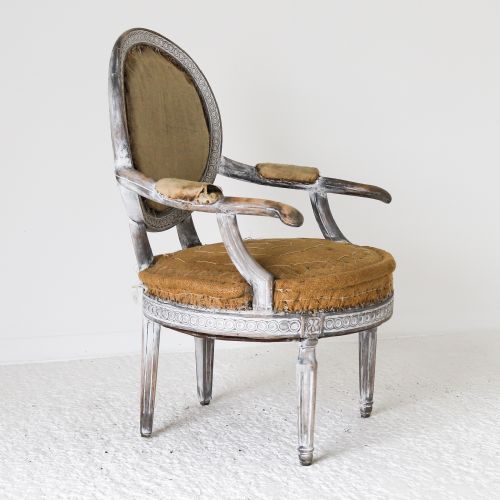 18TH CENTURY SWEDISH GUSTAVIAN ARMCHAIR WITH ORIGINAL TIME WORN PAINT - ADDITIONAL PHOTO 3