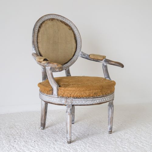 18TH CENTURY SWEDISH GUSTAVIAN ARMCHAIR WITH ORIGINAL TIME WORN PAINT - ADDITIONAL PHOTO 18